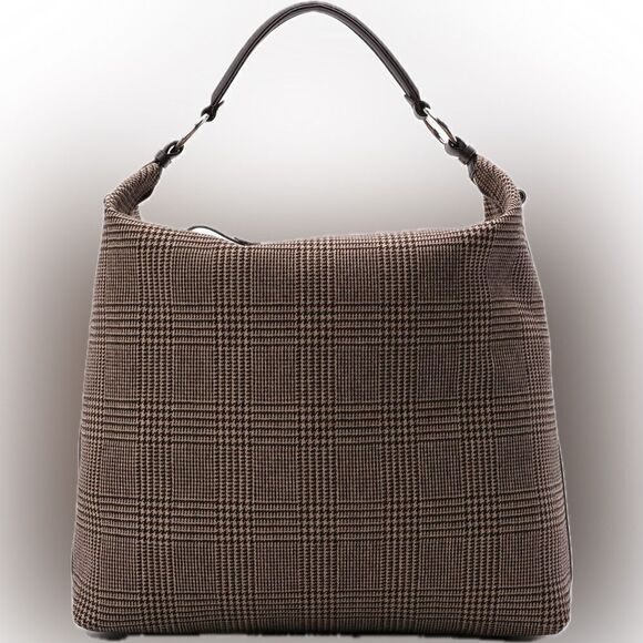 Ralph Lauren Collection *Fall '21 Lambswool Calfskin Trim Glenn-plaid Bridle Bag - Picture 12 of 16